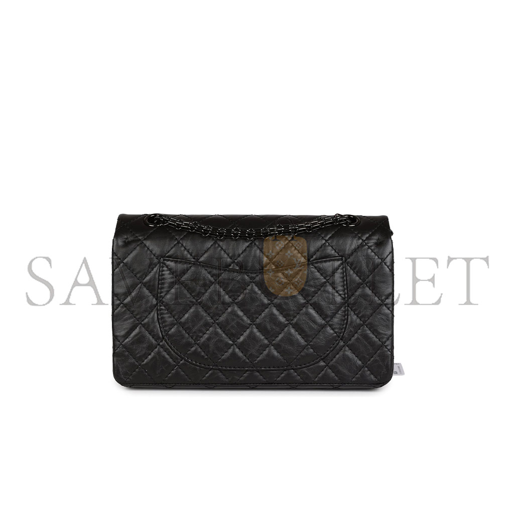 CHANEL MASTER CALFSKIN QUILTED 2.55 FLAP SO BLACK A37587 (28*19.5*7.5cm)